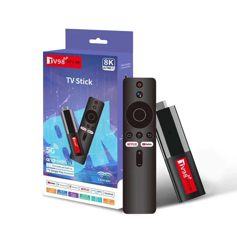 8K Android 14 TV Stick: HDR, WiFi 2.4/5G Streaming Box