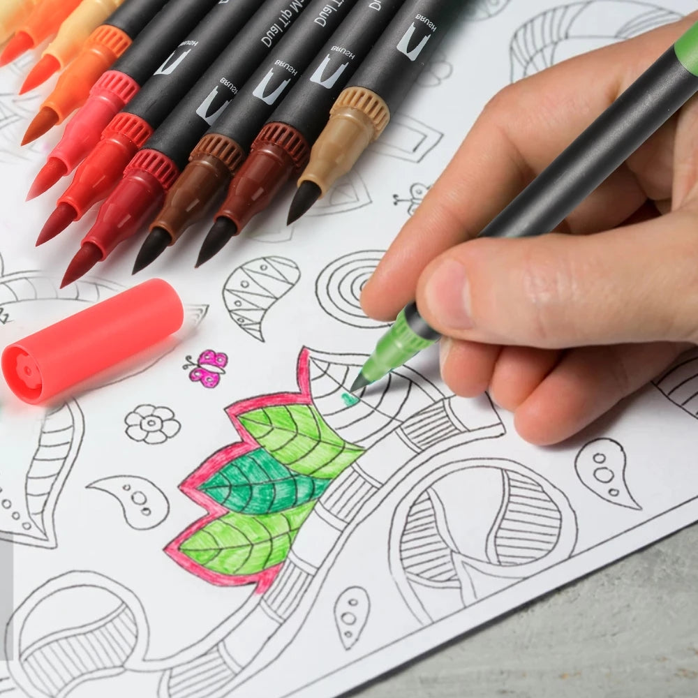 Watercolor Art Markers: 12/48/72/132 Colors Dual Tip Pens