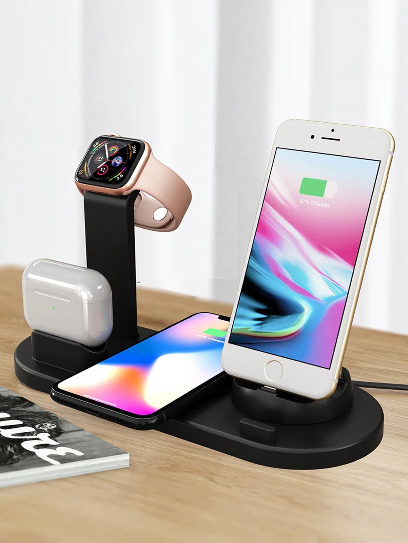 100W 6-in-1 Wireless Charger for iPhone, Apple Watch, AirPods