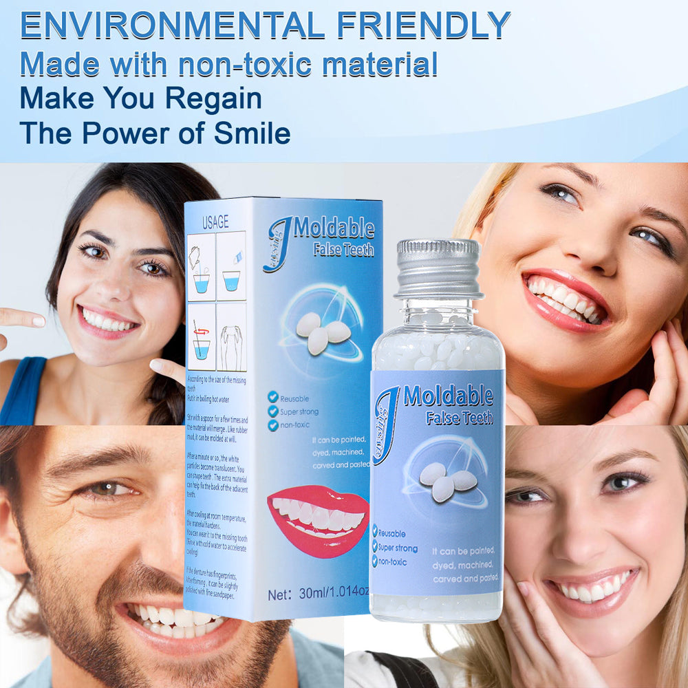 Solid Denture Adhesive: Fill Gaps, 30ml Reusable Solution