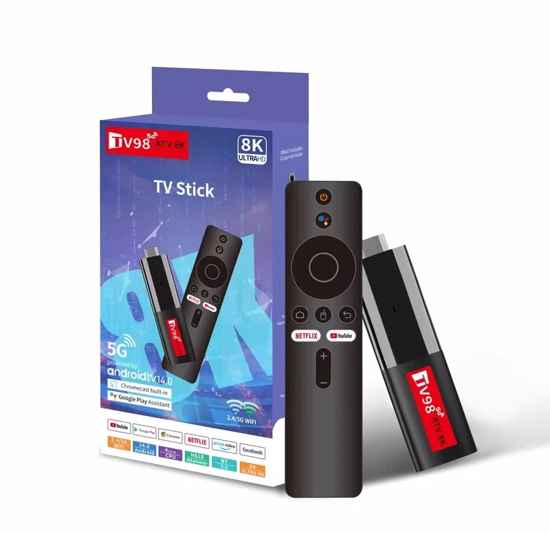8K Android 14 TV Stick: HDR, WiFi 2.4/5G Streaming Box
