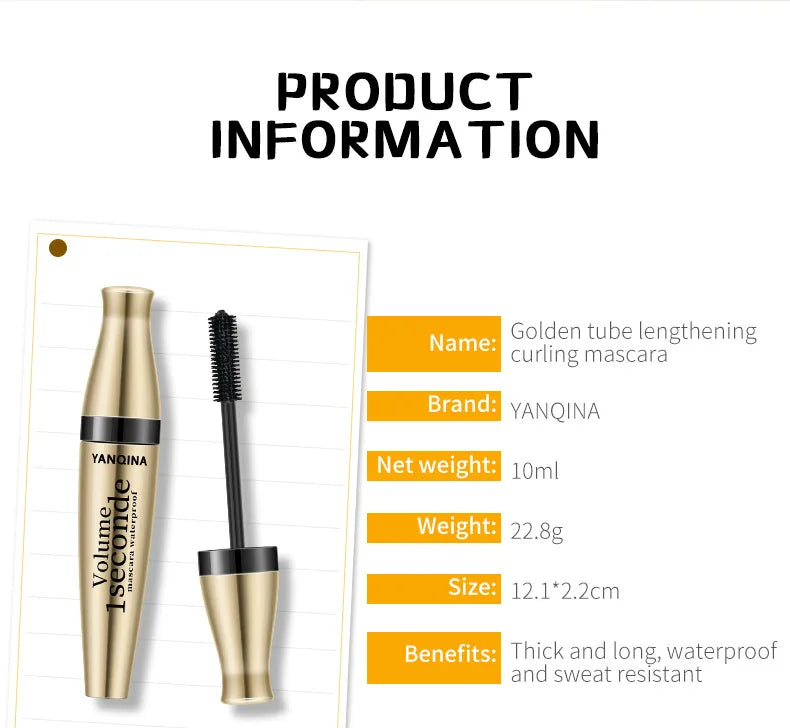 3D Fiber Mascara: Waterproof Volume & Curl