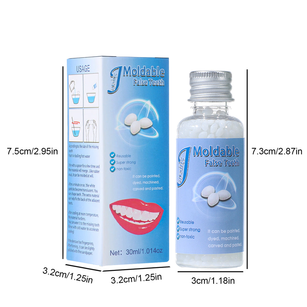 Solid Denture Adhesive: Fill Gaps, 30ml Reusable Solution