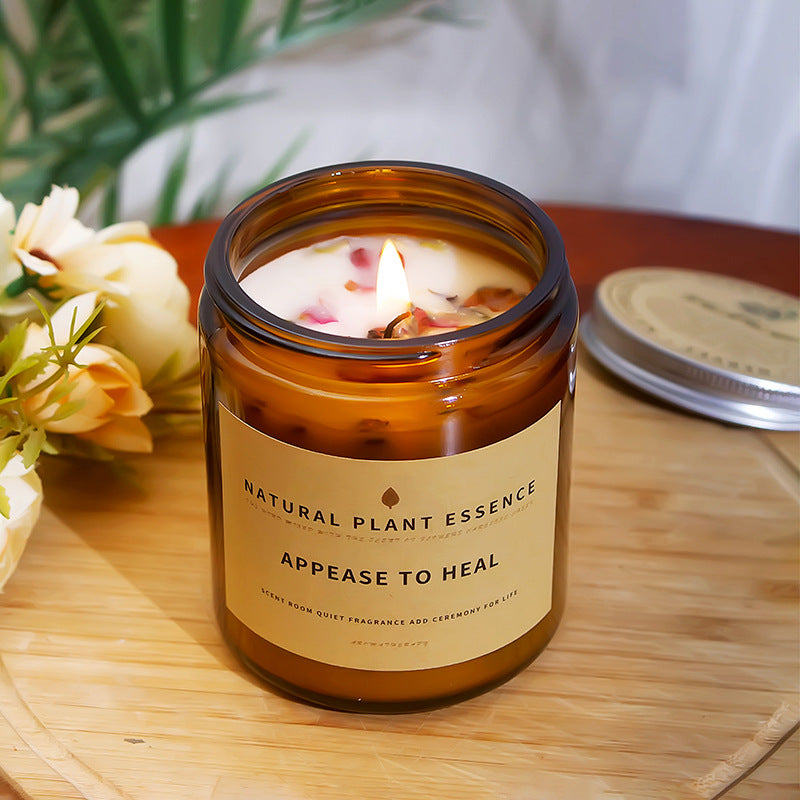 Scented Candles with Dried Flowers - No Holder Needed