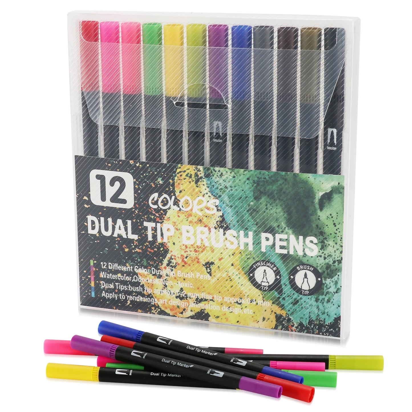 Watercolor Art Markers: 12/48/72/132 Colors Dual Tip Pens