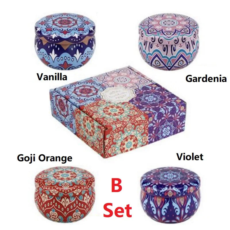Vintage Scented Soy Candles - Floral Fragrance Gift Set