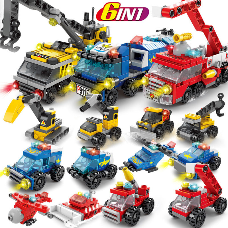 Engineering Cement Mixer & Loader Blocks Set - Police Edition