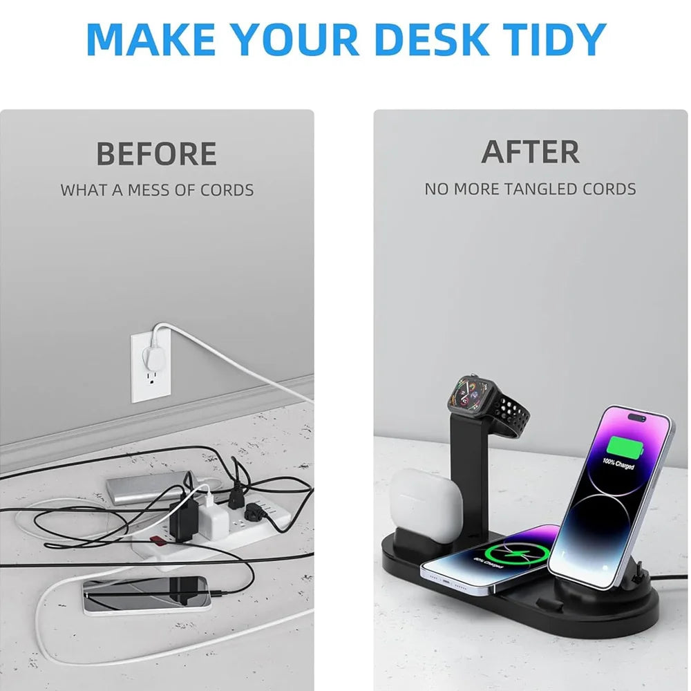 5-in-1 Wireless Charger for iPhone, Watch & AirPods Fast Dock