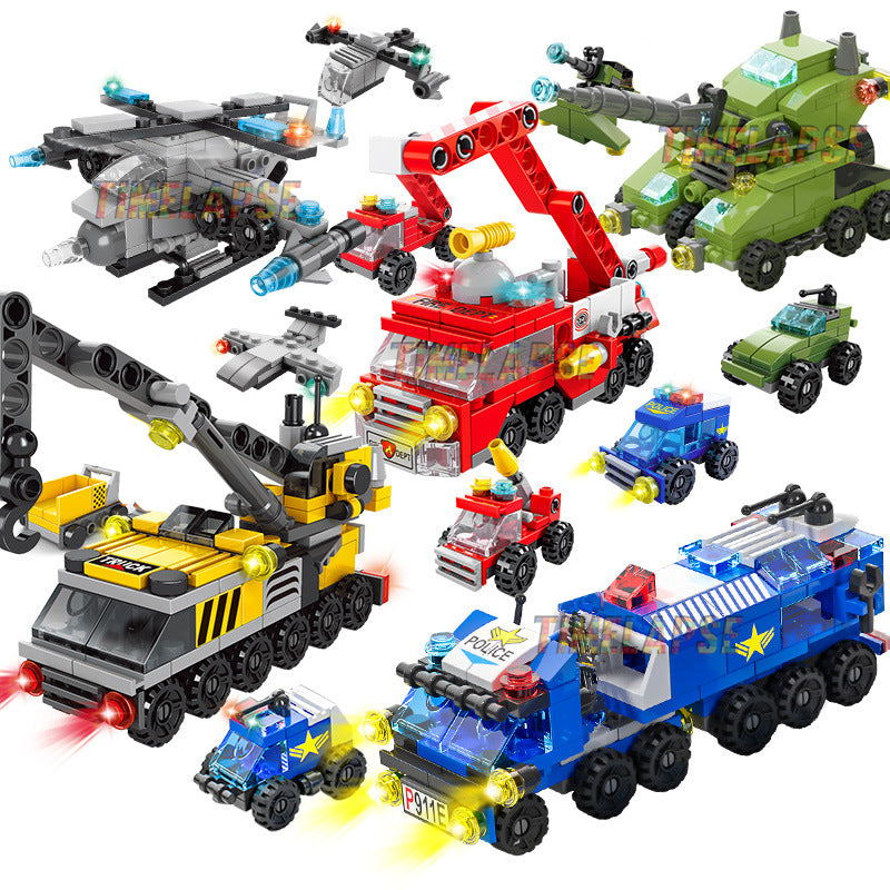Engineering Cement Mixer & Loader Blocks Set - Police Edition