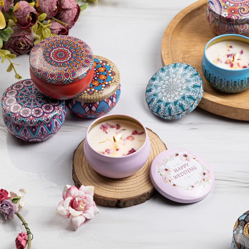 Vintage Scented Soy Candles - Floral Fragrance Gift Set