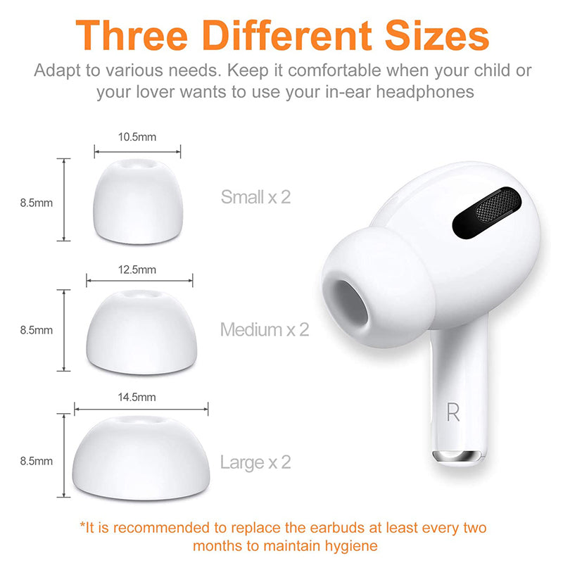AirPods Pro Noise Reduction Silicone Ear Tips - 3 Pairs