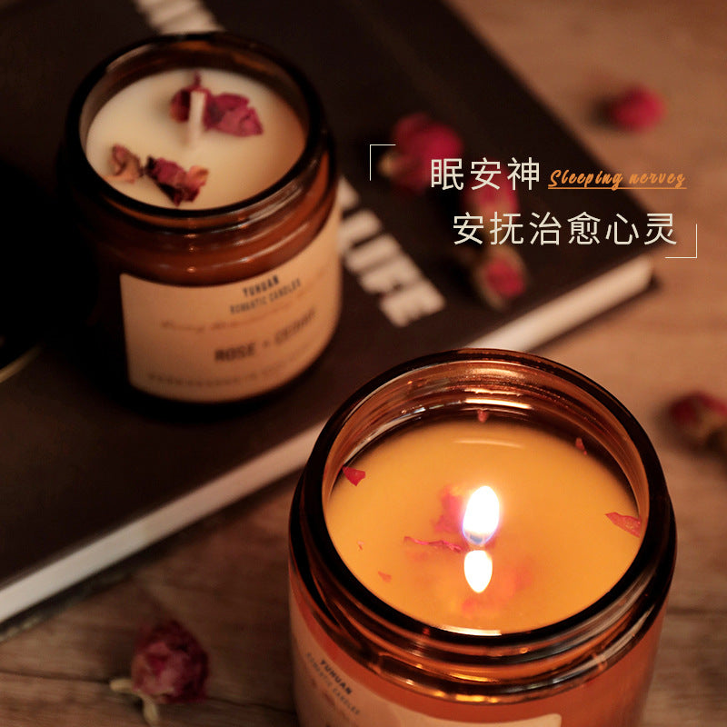 Scented Candles with Dried Flowers - No Holder Needed