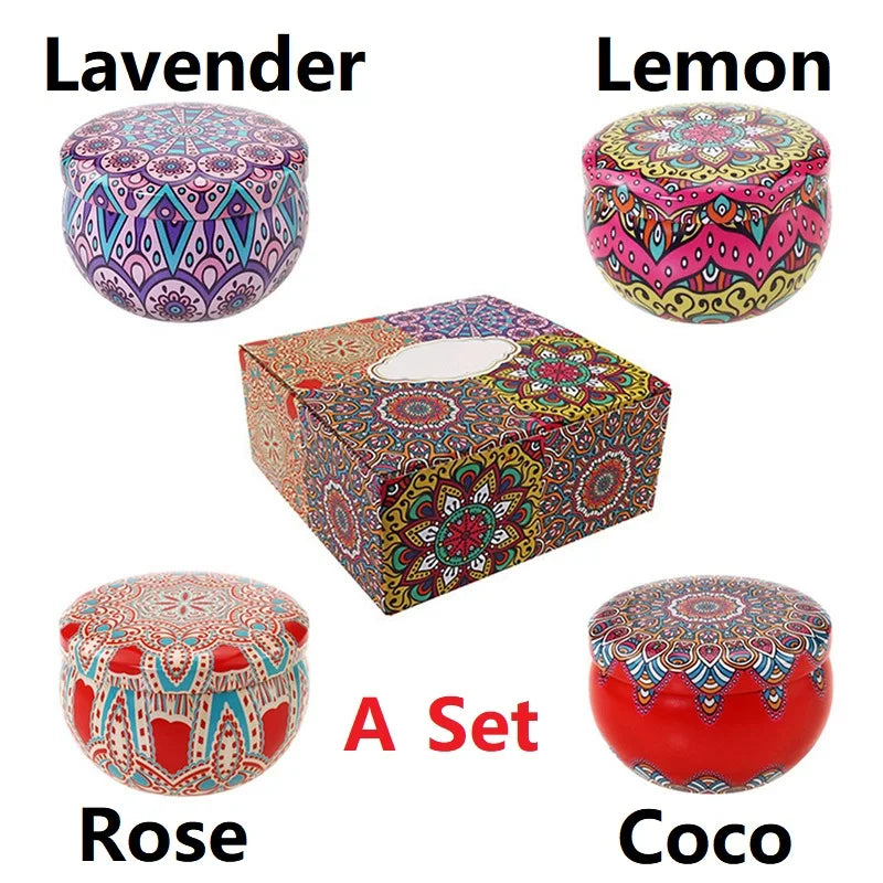 Vintage Scented Soy Candles - Floral Fragrance Gift Set