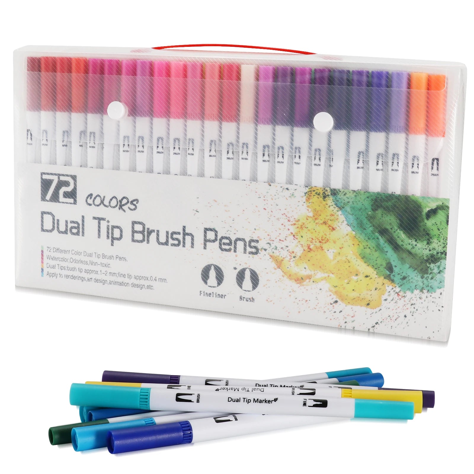 Watercolor Art Markers: 12/48/72/132 Colors Dual Tip Pens
