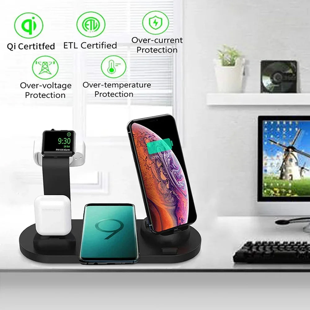 5-in-1 Wireless Charger for iPhone, Watch & AirPods Fast Dock