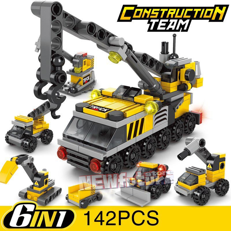 Engineering Cement Mixer & Loader Blocks Set - Police Edition