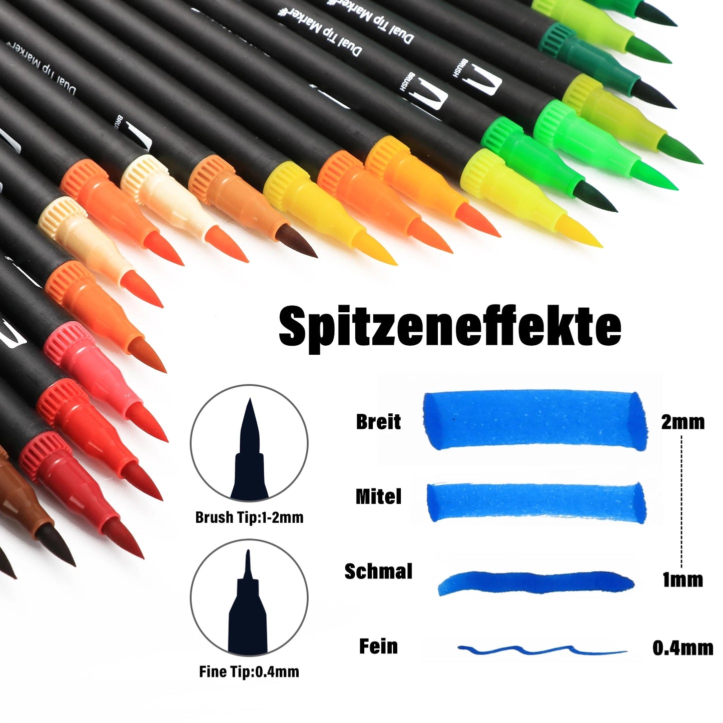 Watercolor Art Markers: 12/48/72/132 Colors Dual Tip Pens