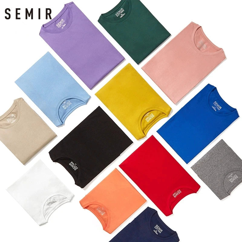 Men's Summer Cotton T-Shirts 2024 - O Neck Stretch Solid