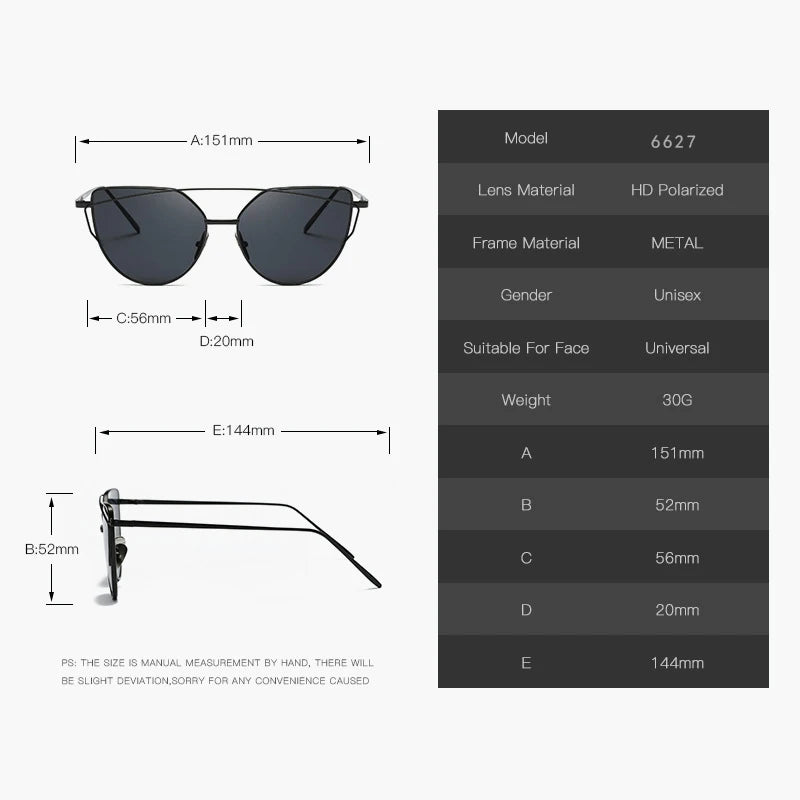 Cat Eye Rose Gold Mirror Women's Sunglasses - Vintage Style