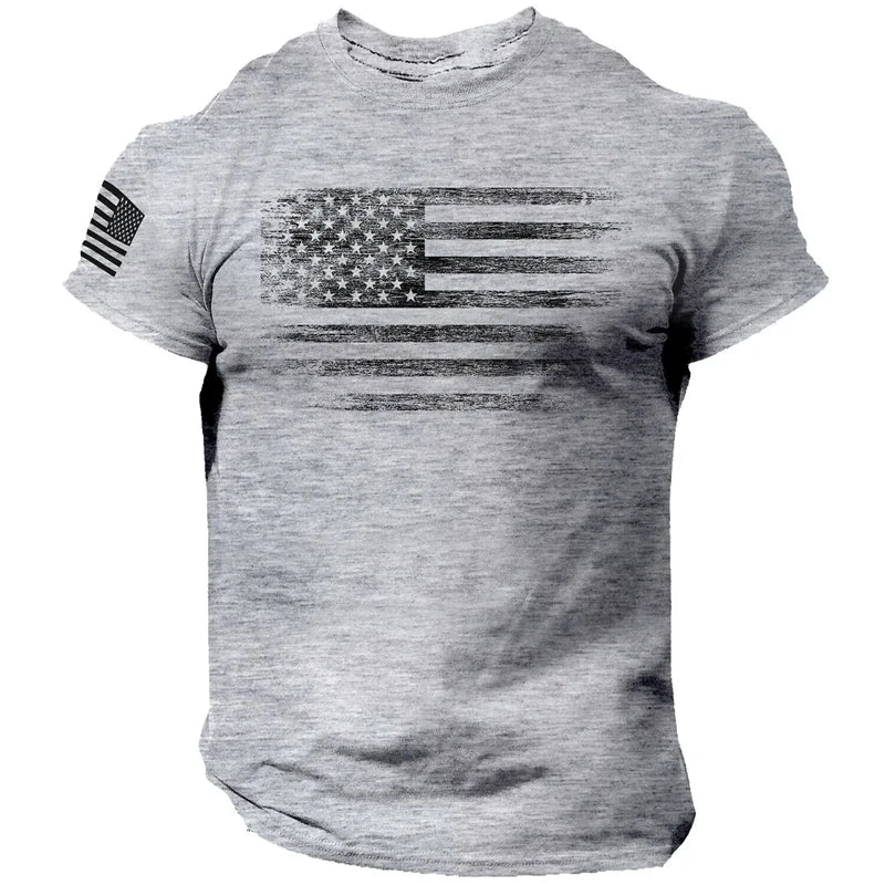 USA Flag 3D Print Gym T-Shirt - Men's Casual Sportswear