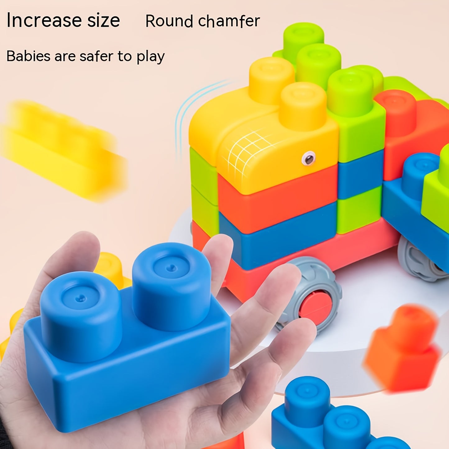 Large Soft Rubber Building Blocks for Kids - Chewable & Safe