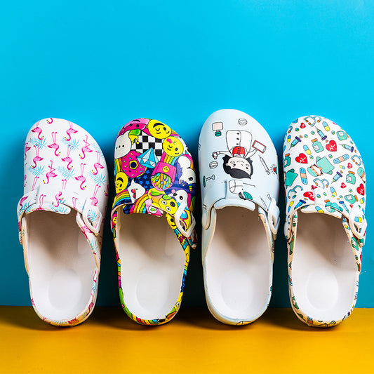Cartoon Medical Clogs - Slip Resistant Doctor/Nurse Shoes