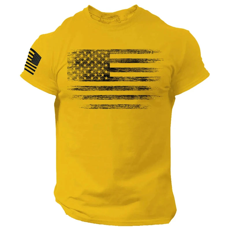 USA Flag 3D Print Gym T-Shirt - Men's Casual Sportswear