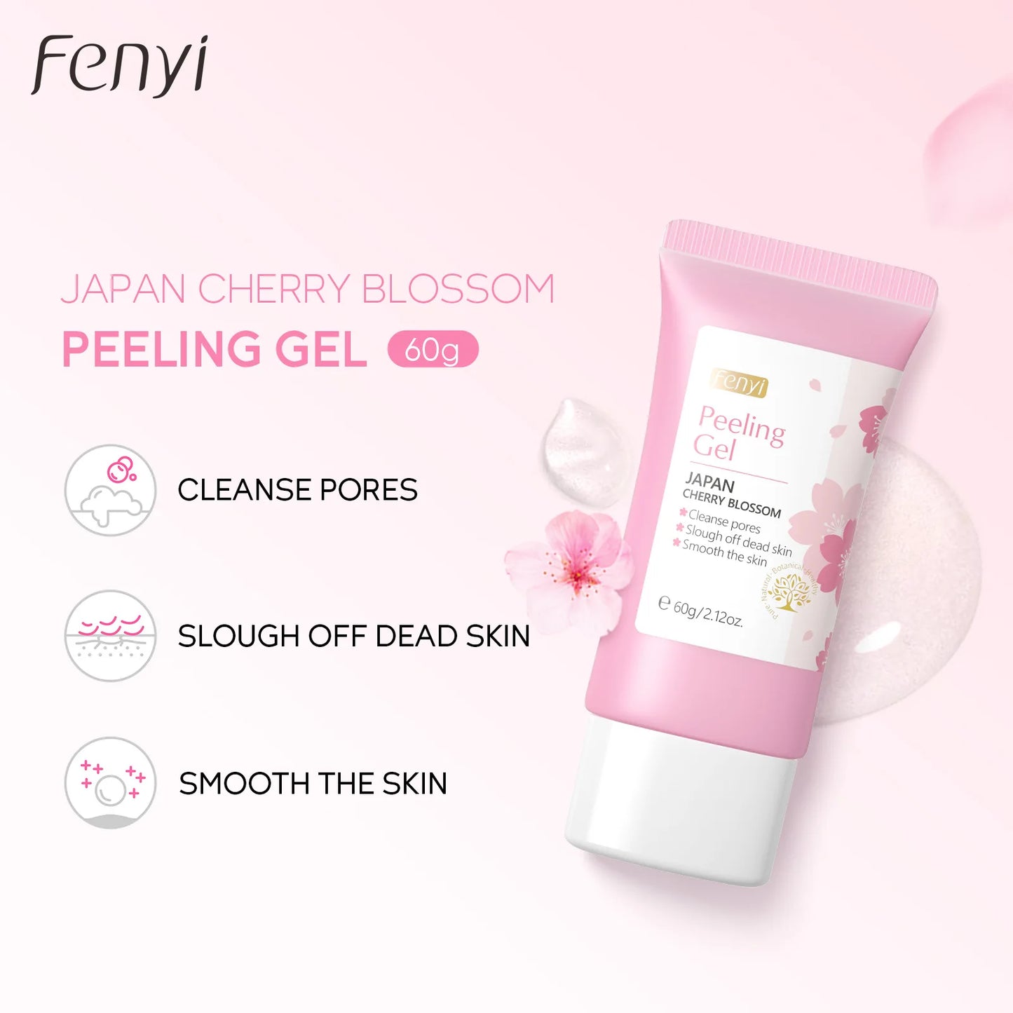 Sakura Exfoliating Gel: Deep Clean & Brighten Skin 60g