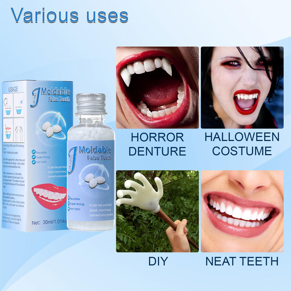 Solid Denture Adhesive: Fill Gaps, 30ml Reusable Solution