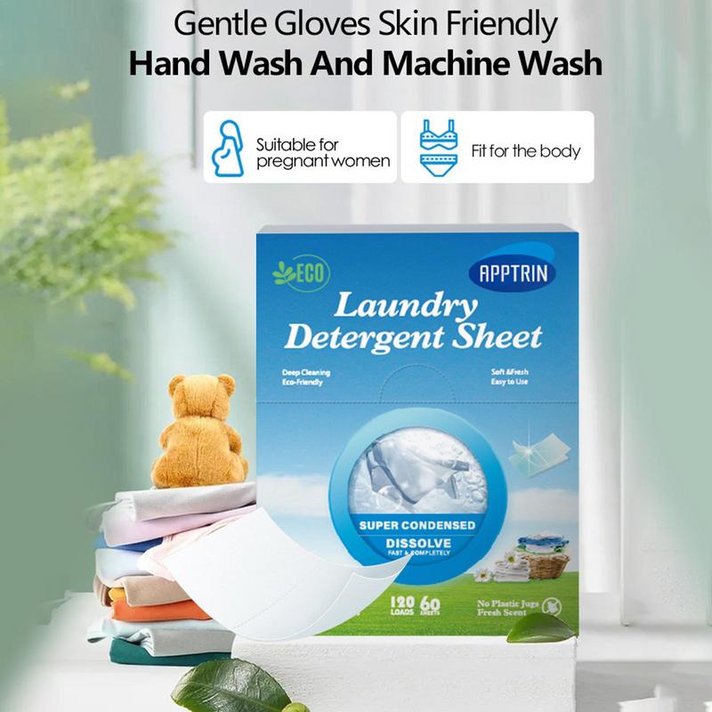 Detergent Sheets 60pcs: Eco-Friendly Laundry Strips