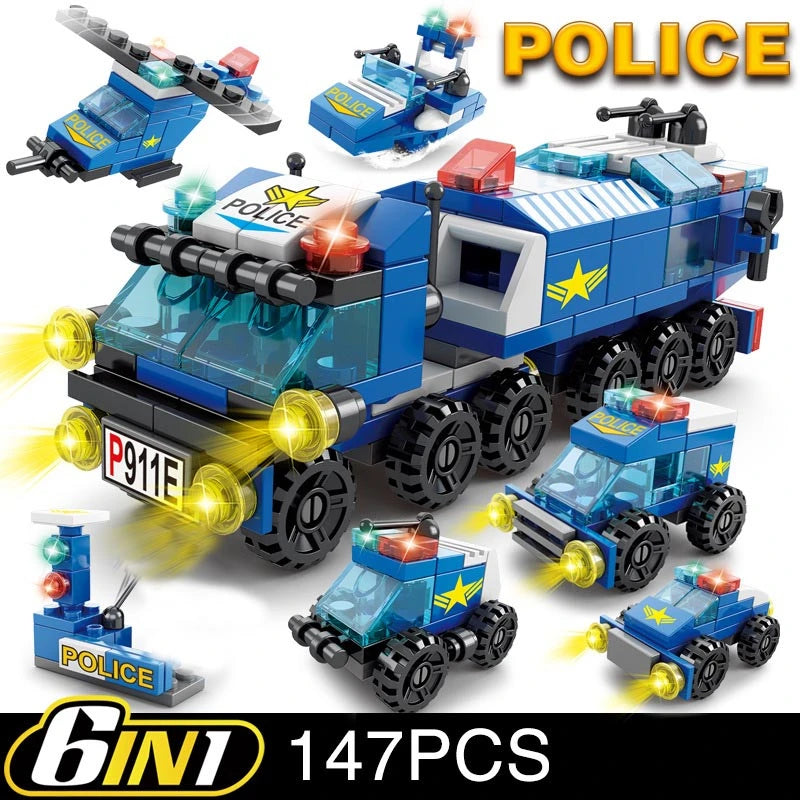 Engineering Cement Mixer & Loader Blocks Set - Police Edition