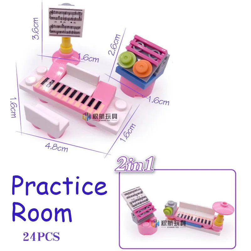 SLUBAN Girl Food Truck Building Blocks Toy Set