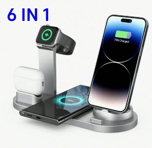 100W 6-in-1 Wireless Charger for iPhone, Apple Watch, AirPods