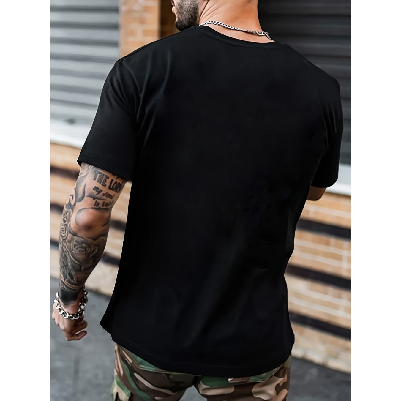 Mens Rock & Roll Graphic Tee - Casual Crew Neck T-Shirt