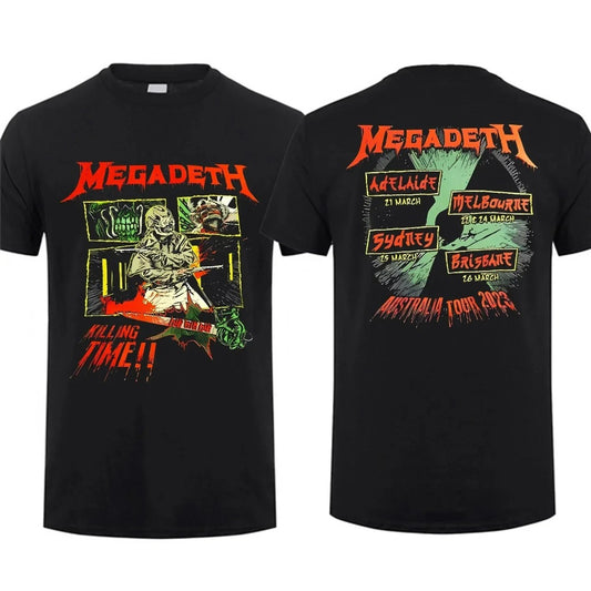 Men's Oversized Vintage Megadeth T-Shirt - Black, S-4XL