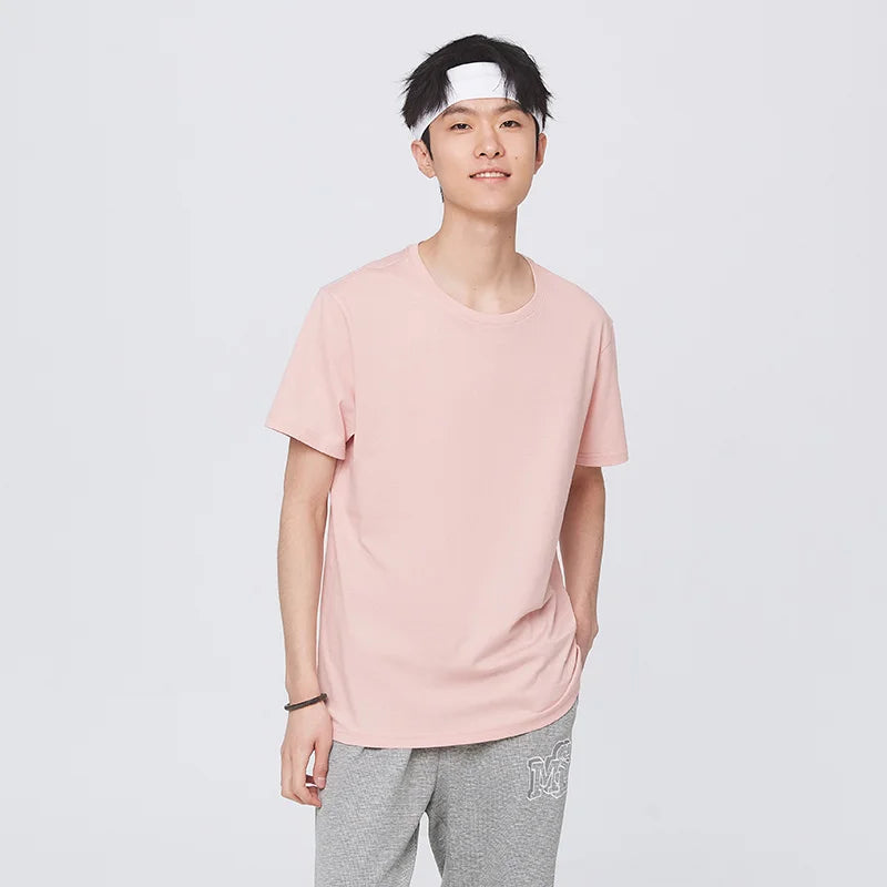 Men's Summer Cotton T-Shirts 2024 - O Neck Stretch Solid