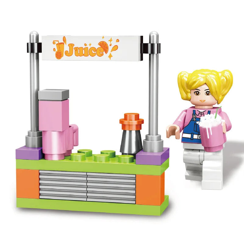 SLUBAN Girl Food Truck Building Blocks Toy Set
