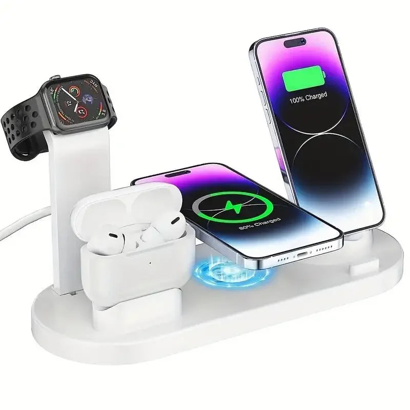 100W 6-in-1 Wireless Charger for iPhone, Apple Watch, AirPods