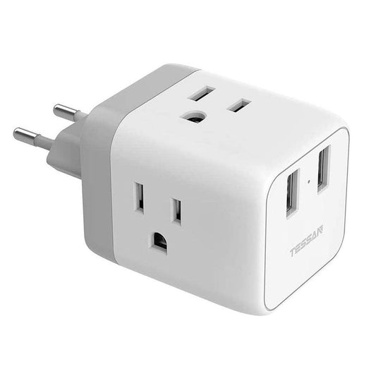 US to Europe Plug Adapter 5-in-1 Travel Adapter by TESSAN
