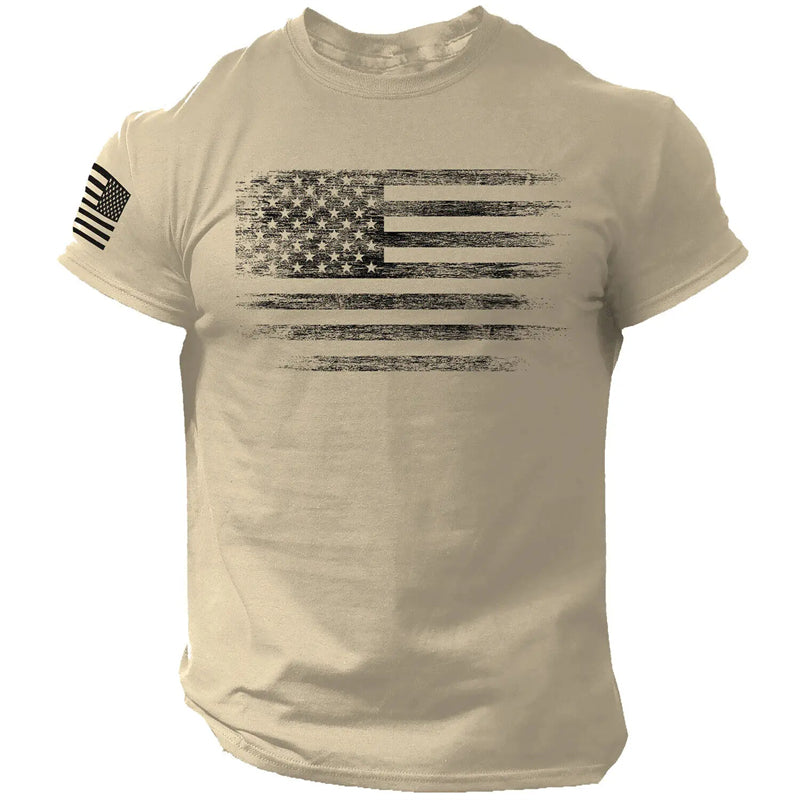 USA Flag 3D Print Gym T-Shirt - Men's Casual Sportswear