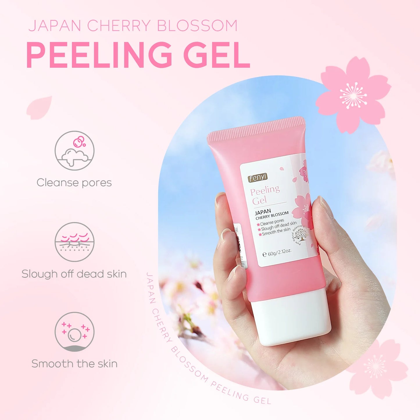 Sakura Exfoliating Gel: Deep Clean & Brighten Skin 60g
