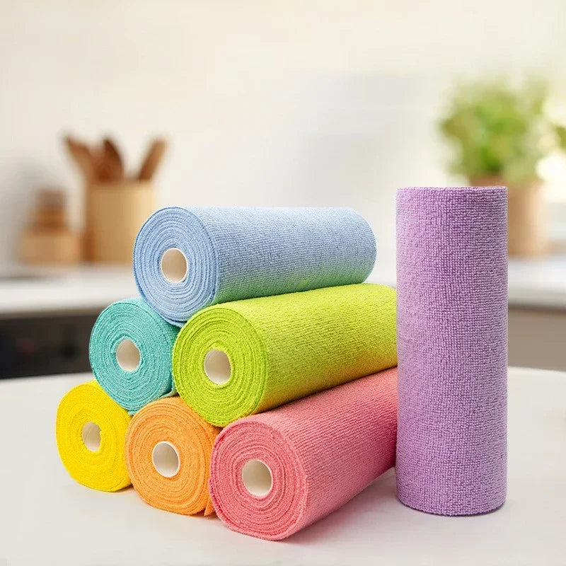 Reusable Microfiber Kitchen Cloth - 20 Sheet Roll