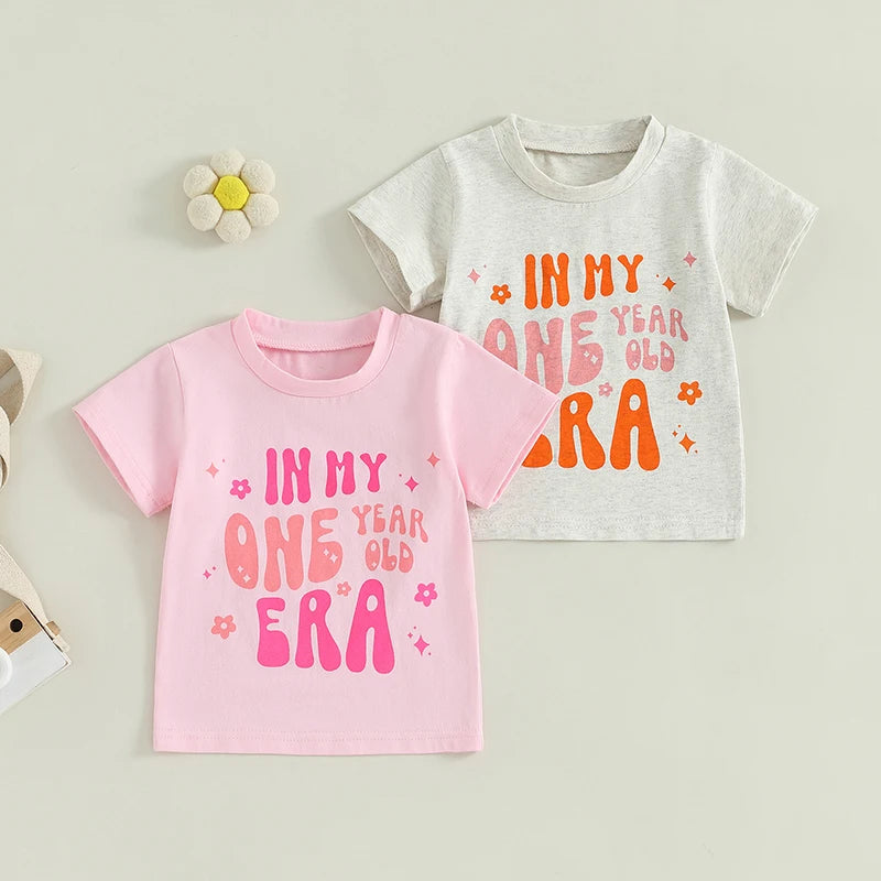 Baby Girl T-Shirt - Cute Letter Print Summer Top 6-18M