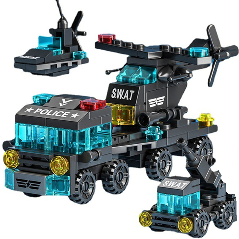 Engineering Cement Mixer & Loader Blocks Set - Police Edition