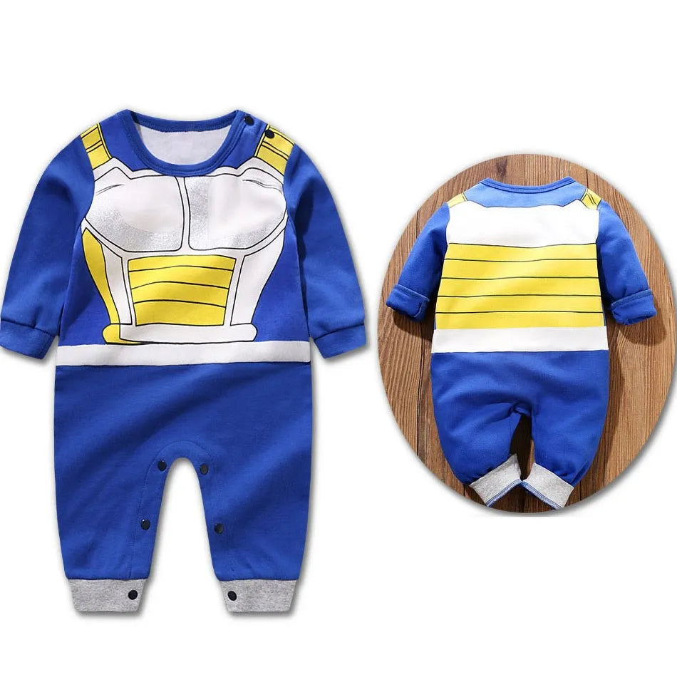 Baby Anime Rompers: Vegeta & Kuririn Cosplay Jumpsuit