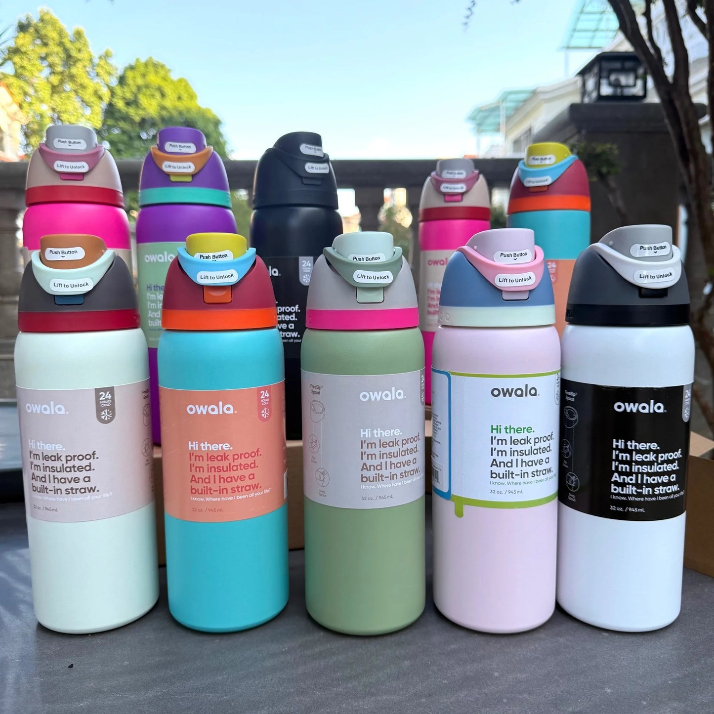 Owala Insulated Stainless Steel Water Bottle with Straw 24/32Oz