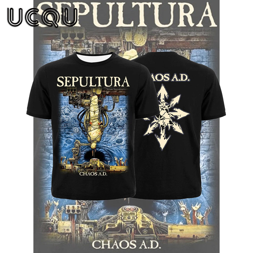 Chaos A.D. Sepultura T-Shirt - Retro Hip-Hop Rock Style