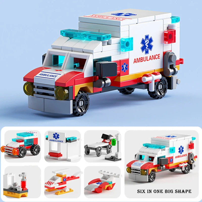 Engineering Cement Mixer & Loader Blocks Set - Police Edition
