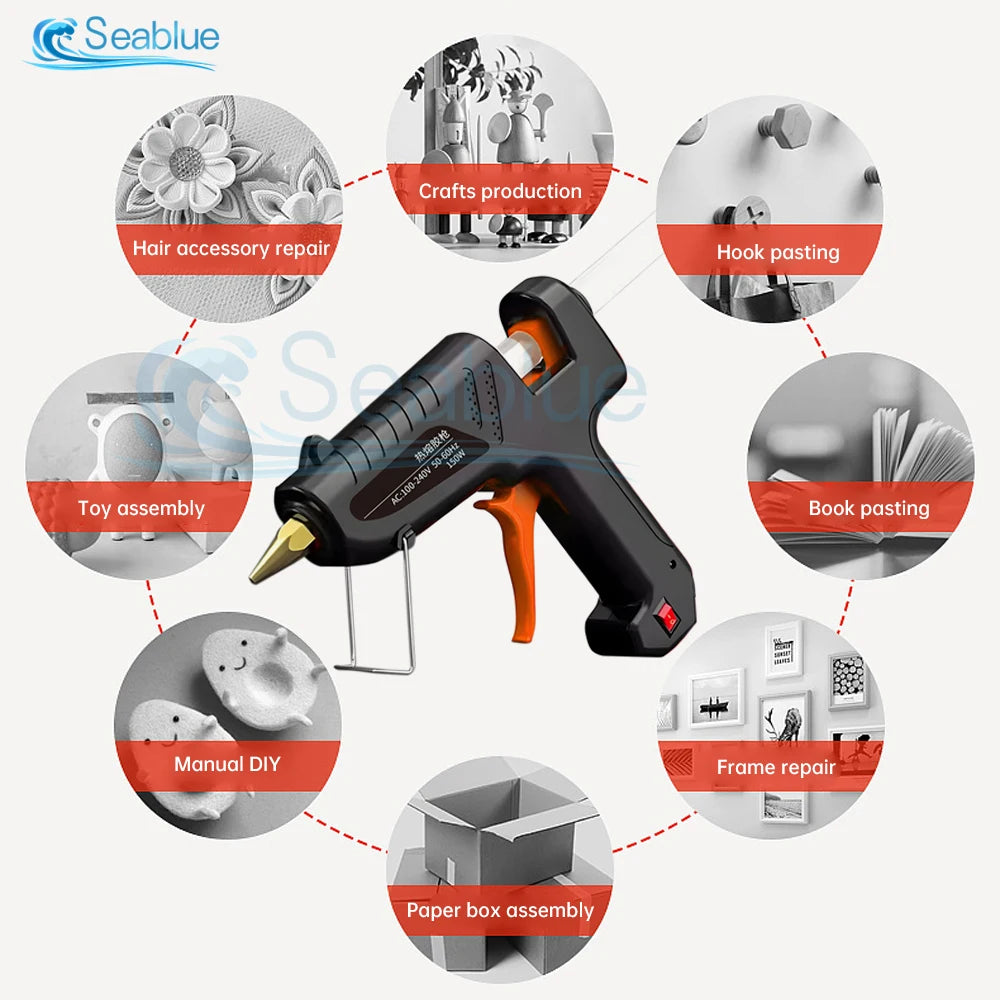 150W Hot Melt Glue Gun - DIY & Industrial Use, 11mm Sticks