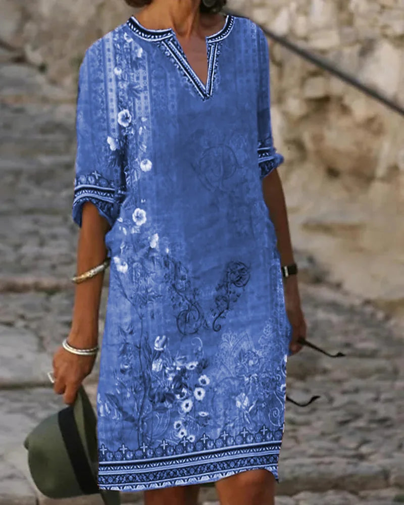 Ethnic Print V-Neck Dress - Sexy Spring Summer Style